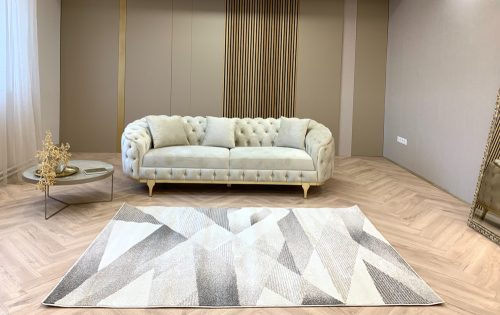 Madrid 8081 absztrakt mintás bézs szőnyeg 80 cm-es szett