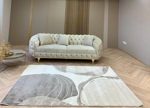 Madrid 5868 vonal mintás bézs szőnyeg 80 cm-es szett