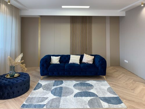 Madrid 7403 design kék szőnyeg 80 cm-es szett