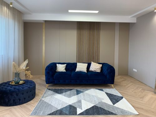 Madrid 2399 design kék szőnyeg 80 cm-es szett